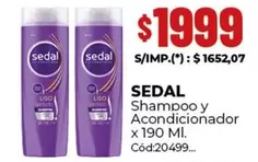 Sedal - Shampoo y Acondicionador x 190 Ml. Cód:20499