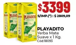 Playadito - Yerba Mate Suave x 1 Kg. Cód:18093