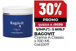 Bagovit - Crema A Classic x 100 Ml. Cód:22017