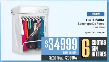 Columbia - Secarropa De Pared Cód: 85898