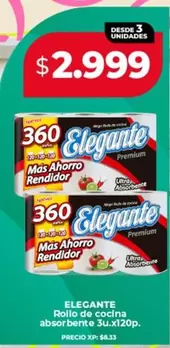 Elegante - Rollo de cocina absorbente 3u.x120p.