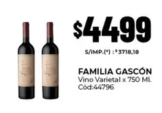 X$ - Vino Varietal x 750 Ml. Cód:44796