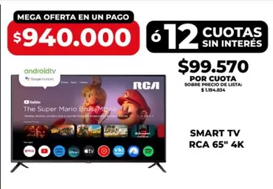 RCA - SMART TV 65" 4K