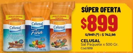Celusal - Sal Paquete x 500 Gr. C
uevo 1818