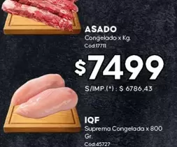 X$ - ASADO Congelado x Kg Cod.17711
