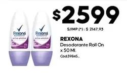 Rexona - Desodorante Roll On x 50 Ml. Cod:39845.
