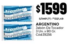 Argentino - Jabón De Tocador 3 Un. x 80 Gr. Cód:39256