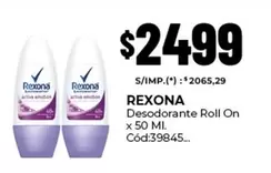 Rexona - Desodorante Roll On x 50 Ml. Cód:39845