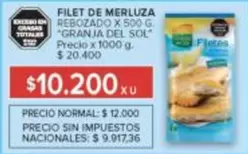 Granja del Sol - FILET DE MERLUZA REBOZADO