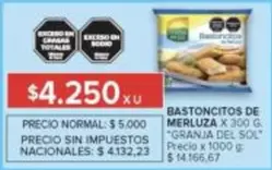 Granja del Sol - BASTONCITOS DE MERLUZA