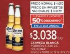 Corona - CERVEZA BLANCA PORRON