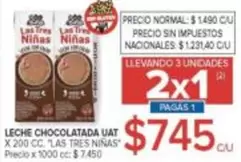 Las Tres Niñas - LECHE CHOCOLATADA UAT X 200 CC.