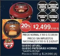 santa Rosa - QUESO ATUEL/ QUESO PATEGRAS HORMA