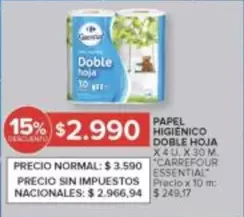 X$ - PAPEL HIGIENICO DOBLE HOJA