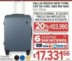 York - VALIJA RÍGIDA NEW YORK CRF 64 CMS. ABS 8W NAV