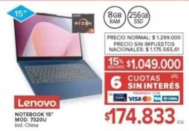 Lenovo - NOTEBOOK 15" MOD. 7320U