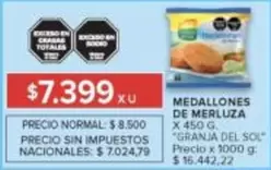 Granja del Sol - MEDALLONES DE MERLUZA