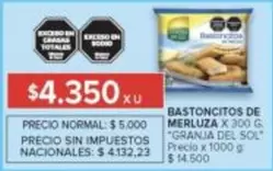 Granja del Sol - BASTONCITOS DE MERLUZA