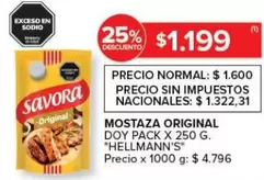 Hellmann's - MOSTA
ZA ORIGINAL DOY PACK X 250 G.