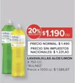 Bulnez - LAVAVAJILLAS ALOE/LIMON