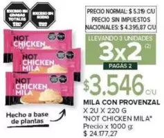 X$ - NOT CHICKEN MILA