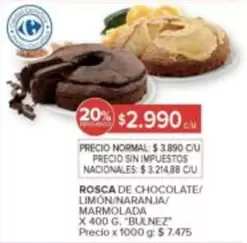 X$ - ROSCA DE CHOCOLATE/LIMON/NARANJA/MARMOLADA