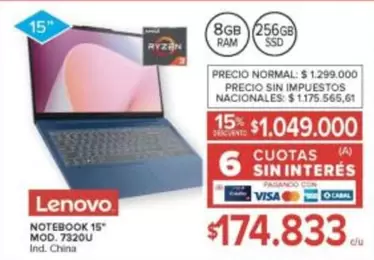 Lenovo - NOTEBOOK 15" MOD. 7320U