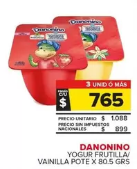 Danonino - YOGUR FRUTILLA/VAINILLA POTE