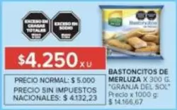 Granja del Sol - BASTONCITOS DE MERLUZA