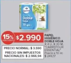 X$ - PAPEL HIGI
ENICO DOBLE HOJA