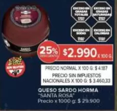 santa Rosa - QUESO SARDO HORMA