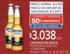 Corona - CERVEZA BLANCA PORRON X 330 CC