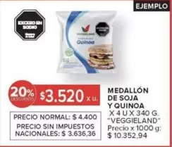 X$ - Medallón de soja y quinoa