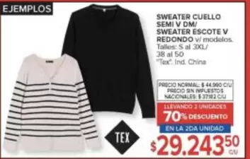 Redondo - SWEATER CUELLO SEMI V DM / SWEATER ESCOTE V REDONDO