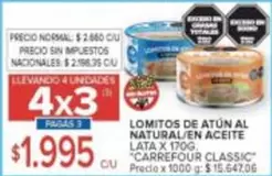 X$ - LOMITOS DE ATÚN AL NATURAL EN ACEITE