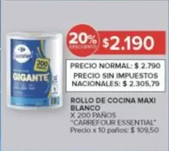 Gigante - ROLLO DE COCINA MAXI BLANCO
