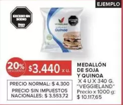 X$ - Medallón de soja y quinoa