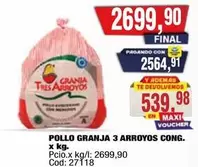 Granja Tres Arroyos - POLLO GRANJA 3 ARROYOS CONG. x kg.