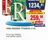 Resero - VINO RESERVO TTO/BCO
