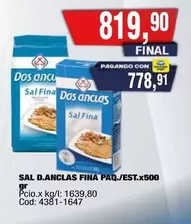 Dos Anclas - SAL D.ANCLAS FINA PAQ./EST.x500 gr