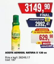Natura - ACEITE AEROSOL X 120 cc