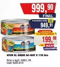 El Dique - ATUN EL DIQUE AC-NAT X 170 Grs