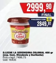 Colonial - D.LECHE LA SERENISIMA COLONIAL 400 gr