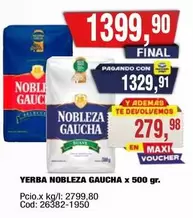 Nobleza Gaucha - YERBA NOBLEZA GAUCHA x 500 gr.