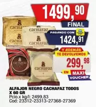 X$ - ALFAJOR NEGRO CACHAZ F
TODOS X 60 GR