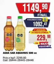 Aquarius - AGUA SAB AQUARIUS 500 cc
