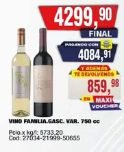 VINO FAMILIA.GASC. VAR. 750 cc