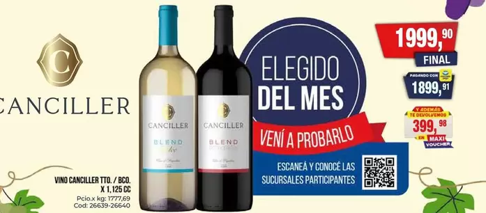 Canciller - Vino  750 cc