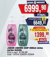 Skip - JABON LIQUIDO 800ml ciclos cortos botella