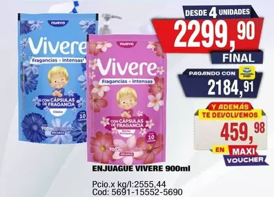 Vivere - ENJUAGUE VIVERE 900ml